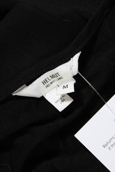 Helmut Helmut Lang Womens Batwing Short Sleeve V-Neck Blouse Top Black Size M