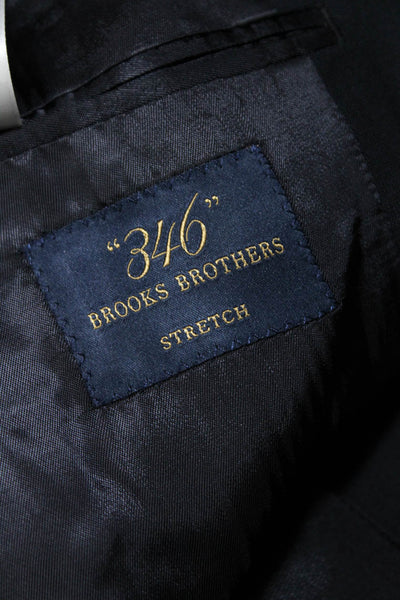 346 Brooks Brothers Mens Two Button Blazer Jacket Black Wool Size 40 Short
