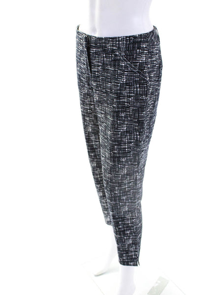 Max Mara Womens Cotton Abstract Print Mid-Rise Tapered Pants Navy Size 4