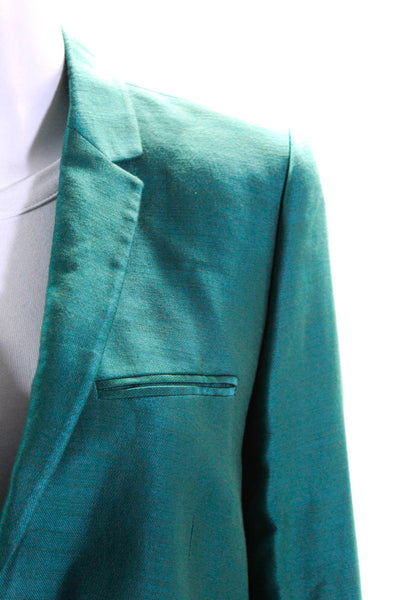 Zadig & Voltaire Womens V-Neck Notch Collar 2 Button Blazer Jacket Green Size 40