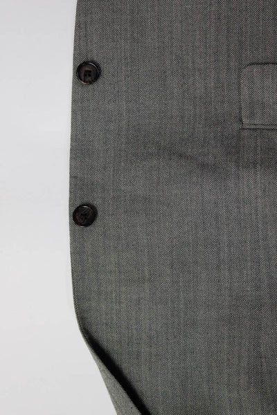 Lauren Ralph Lauren Mens Herringbone Print Two Button Blazer Gray Size 46 L
