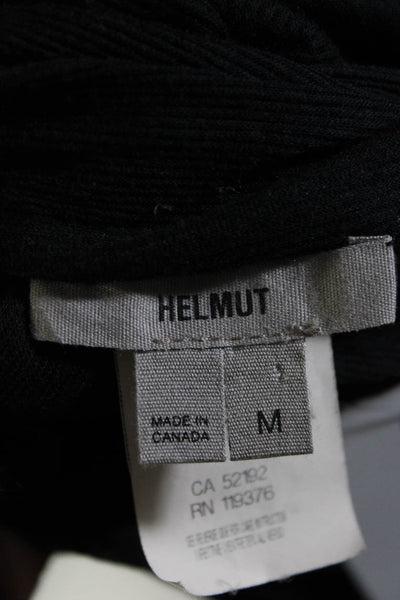 Helmut Womens Long Thin Knit Open Front Jersey Cardigan Sweater Black Medium