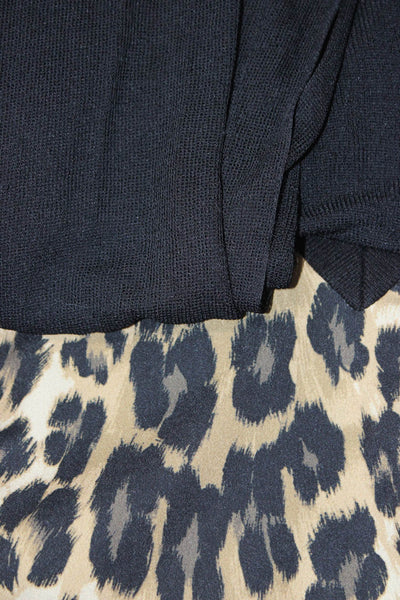 Zara Womens Leopard Print Sweater Blouse Cardigan Size XL Medium Lot 2