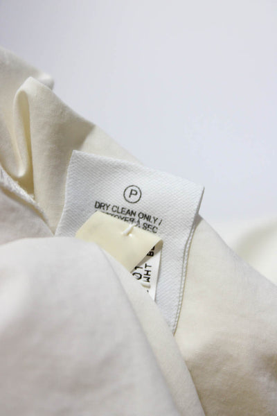 10 Crosby Derek Lam Womens Cotton Striped Layered Blouse Top White Size 4