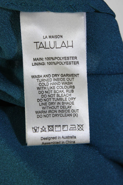 La Maison Talulah Womens Short Sleeve Ruffled Floral Shift Dress Blue Size Small