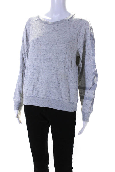 Minkoff Womens Pullover Long Sleeve Round Neck Sweater Gray Cotton Size Medium