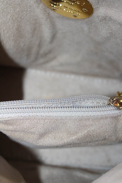 Pratesi Womens Marble Print Chained Zipped Medallion Shoulder Handbag Beige