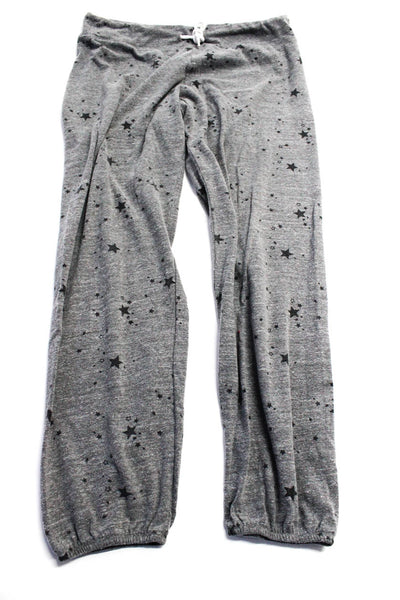 Monrow Womens Mid Rise Drawstring Star Jogger Pants Gray Size Large Lot 2