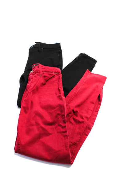 J Brand Madewell Womens High Rise Skinny Jeans Red Black Size 28 Lot 2
