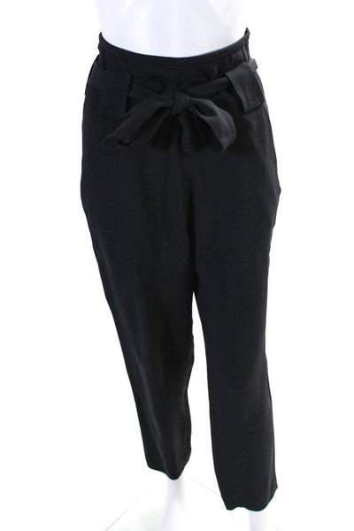 IRO Womens High Waisted Belted Straight Leg Trousers Black Size 34