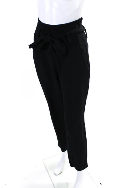 IRO Womens High Waisted Belted Straight Leg Trousers Black Size 34
