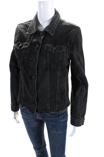 Blank NYC Women's Long Sleeves Button Down Denim Jackets Black Size S