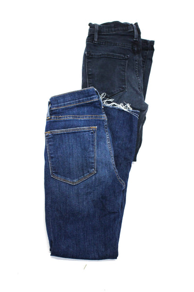 Frame Women's Midrise Five Pockets Medium Wash Skinny Denim Pant Size 24 Lot 2
