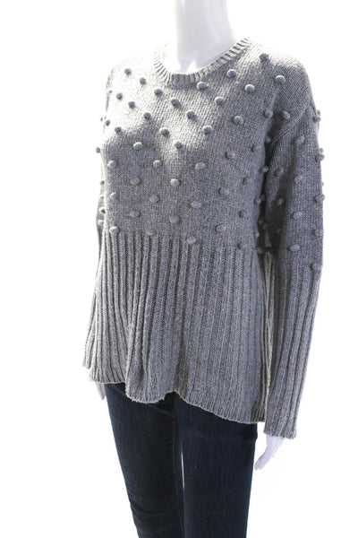 One X One Teaspoon Womens Knit Long Sleeve Textured Spotted Sweater Gray Size S