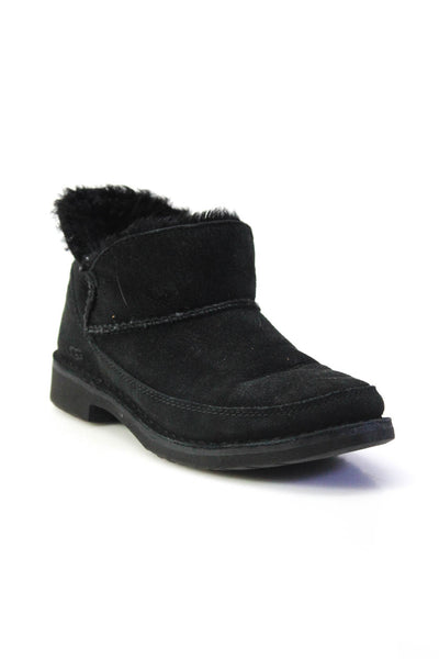 Ugg Womens Suede Shearling Lined Classic Comfort Melrose Booties Black Size 7US