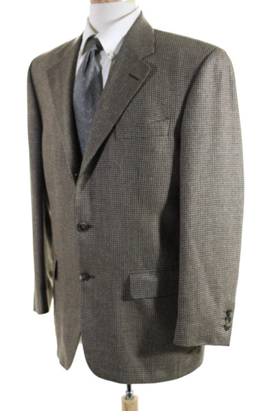 S.Cohen Mens Silk Textured Woven Buttoned Collared Blazer Brown Size EUR40