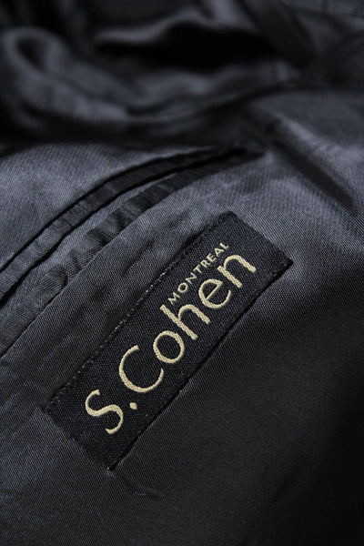 S.Cohen Mens Silk Textured Woven Buttoned Collared Blazer Brown Size EUR40