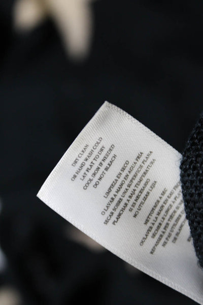 Rails Womens Linen Knit Star Print Round Neck Long Sleeve Top Shirt Black Size M