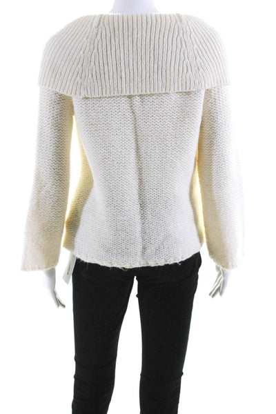 Michael Kors Womens Alpaca Cable Knit Turtleneck Sweater White Size Small