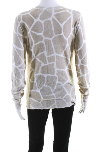 Michael Michael Kors Womens Sweater Beige White Cotton Size Extra Small