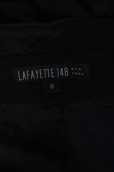 Lafayette 148 New York Womens Knee Length Pencil Skirt Black Wool Size 8