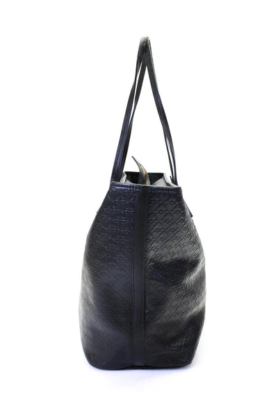 Kate Spade Womens Embossed Leather Zip Tote Shoulder Bag Black Size M