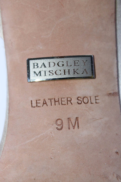 Badgley Mischka Womens Peep Toe Rhinestone D'orsay Heels White Size 9