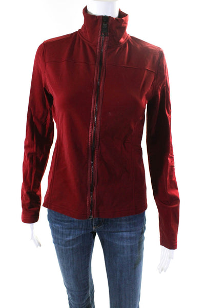Authier Womens Long Sleeve Front Zip Mock Neck Light Jacket Red Size IT 44