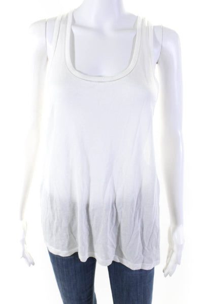 Vince Womens Scoop Neck Lightweight Knit Tank Top White Size Large