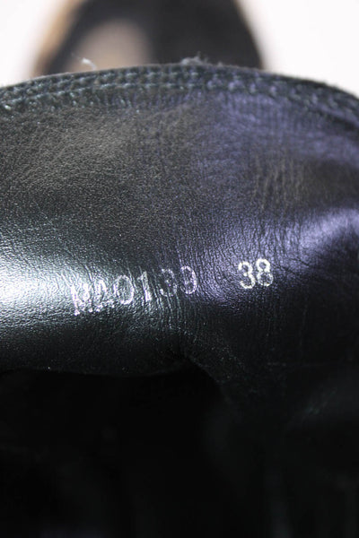 Louis Vuitton Womens Pony Hair Monogram Canvas Trim Combat Boots Black Size 38 8