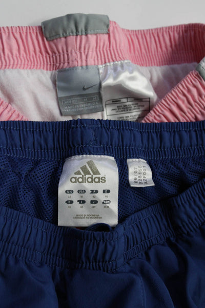 Nike Adidas Womens Pink Striped Drawstring Pull On Track Sweatpants Size M lot 2