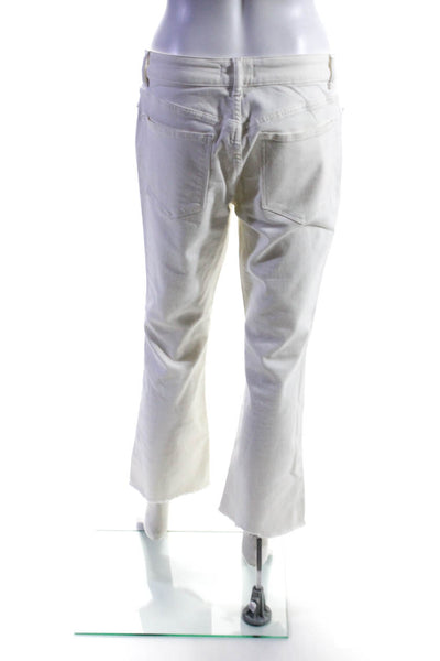 DL1961 Womens White Cotton High Rise Distress Straight Leg Jeans Size 30