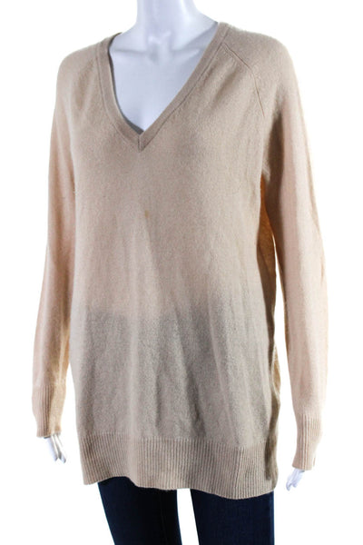 Equipment Femme Womens Cashmere Knit V-Neck Pullover Sweater Top Peach Size S