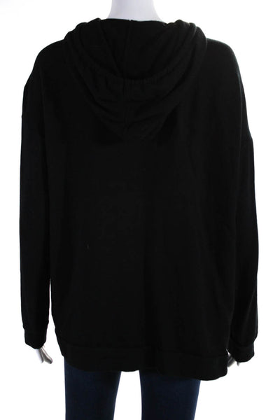 Velvet Womens Oversize Hooded Velvet Jersey Pullover Sweatshirt Black Size Small