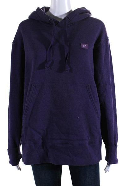 ACNE Studios Unisex Adults Cotton Front Pocket Pullover Hoodie Purple Size M