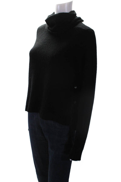 Kingsley Womens Wool Long Sleeve Textured Turtleneck Sweater Black Size S