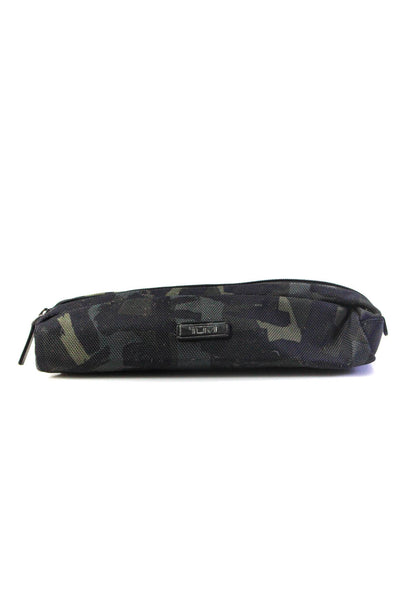 Tumi Adults Camouflage Print Zippered Textured Pencil Pouch Green