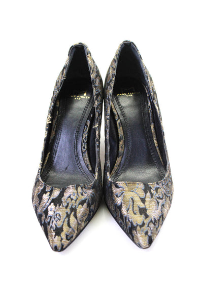 MARC FISHER LTD Womens Abstract Print Pointed Pumps Black Gold Black Size 5