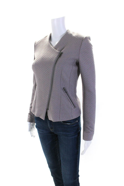 Comma Womens Long Sleeve Front Zip Quilted Light Jacket Mauve Size Small