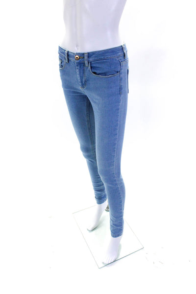 Reiss Womens Zipper Fly High Rise Light Wash Skinny Ankle Jeans Blue Size 25