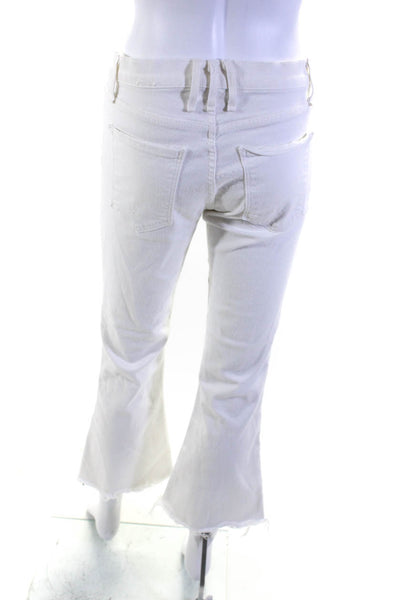McGuire Womens Fray Hem Flare Leg Jeans White Cotton Size 29