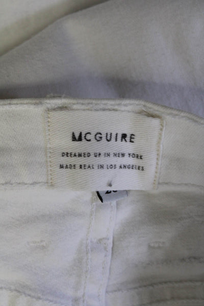 McGuire Womens Fray Hem Flare Leg Jeans White Cotton Size 29
