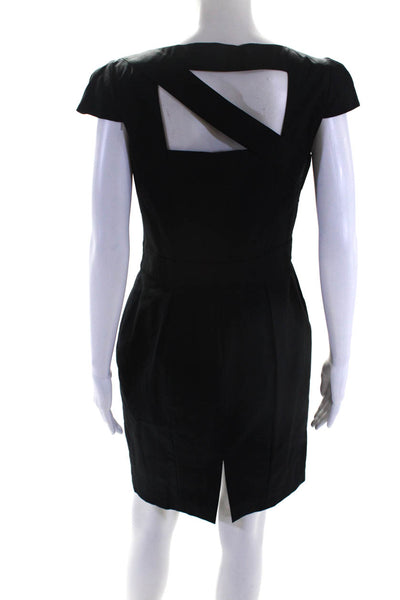 Marc New York Womens Short Sleeve Cutout Knee Length Sheath Dress Black Size 8