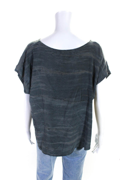 PJK Patterson J Kincaid Women's Round Neck Sleeveless Silk Blouse Gray Size S