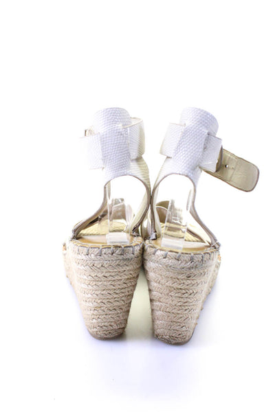 Dolce Vita Women's Open Toe Strappy Espadrille Wedge Sandals Cream Size 9