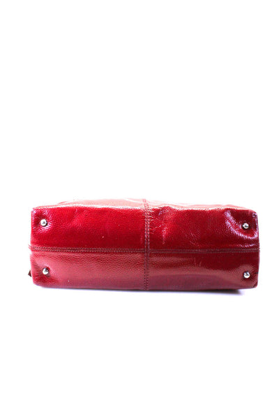 Tods Womens Solid Red Leather Tie on Side Shoulder Bag Handbag