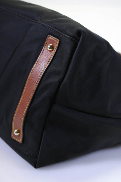Dooney & Bourke Womens Black Leather Trim Shoulder Tote Bag Handbag