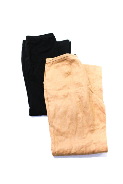 Saks Fifth Avenue Elie Tahari Womens Brown Linen Wide Leg Pants Size 10 8 LOT 2