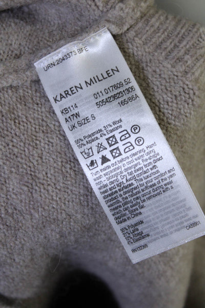 Karen Millen Womens Tight Knit Long Sleeved Turtleneck Sweater Beige Size S