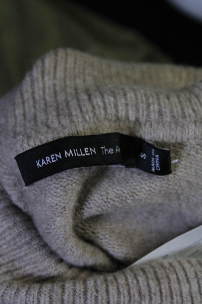 Karen Millen Womens Tight Knit Long Sleeved Turtleneck Sweater Beige Size S